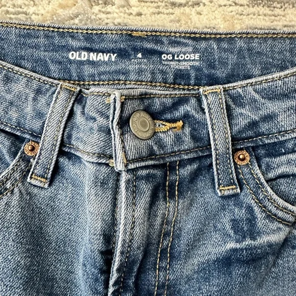 NWT Old Navy High-Waisted OG Loose Jeans Medium Wash Size 4Petite - Picture 4 of 14